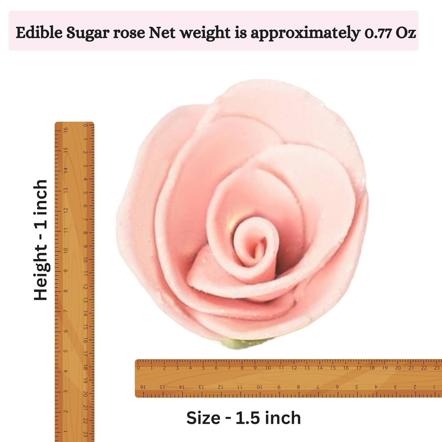 Confect Edible Flower -Blush Pink Edible Sugar Flowers | Edible Flower Cake Decorations | Perfect Floral Decorations for Desserts- Vegan, Gluten-Free, Dairy-Free, Palm Oil-Free - Pack of 12
