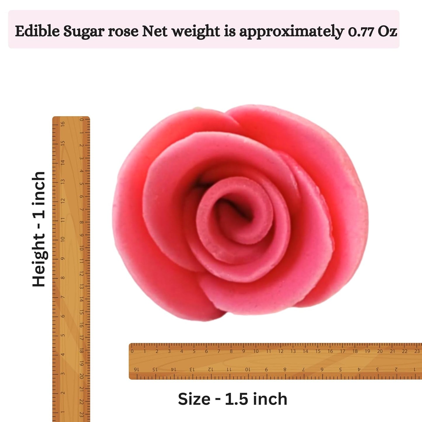 Confect Edible Flower | Edible Flower for cake decorations | Edible Flower Cupcake Toppers | Cupcakes & Doughnut Edible Toppers | Edible Hot Pink Flower- Vegan, Gluten-Free, Soy-Free, Dairy-Free, Palm Oil-Free -Pack of 12