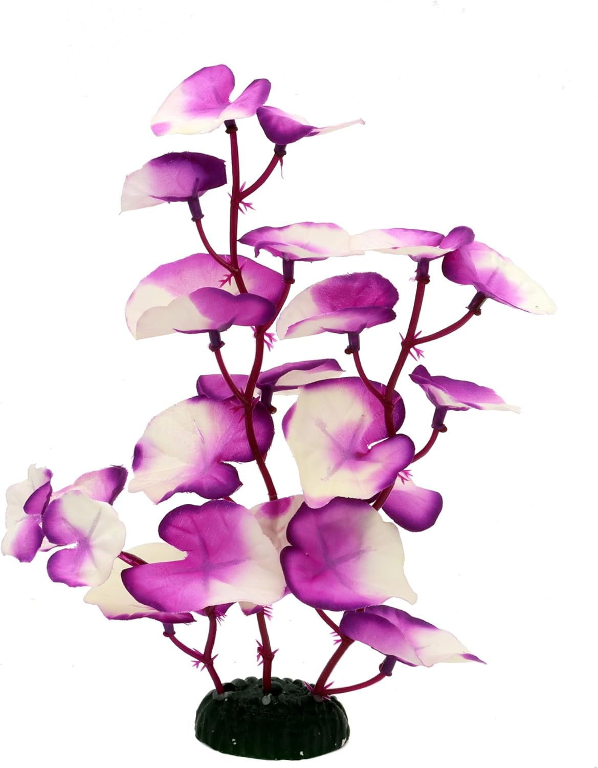 Silk Aquarium Plants for Betta Fish Tank, 2 Pcs 8 Inch Small Silk Aquarium Plant Aquatic Water Grass Decoration,Purple-White