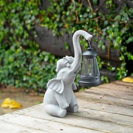 Garden Decoration, Figurine, Lawn Statue, Sculpture Ornament, Animal Figurine - Cat Resin Statue with Lantern (Trunk)