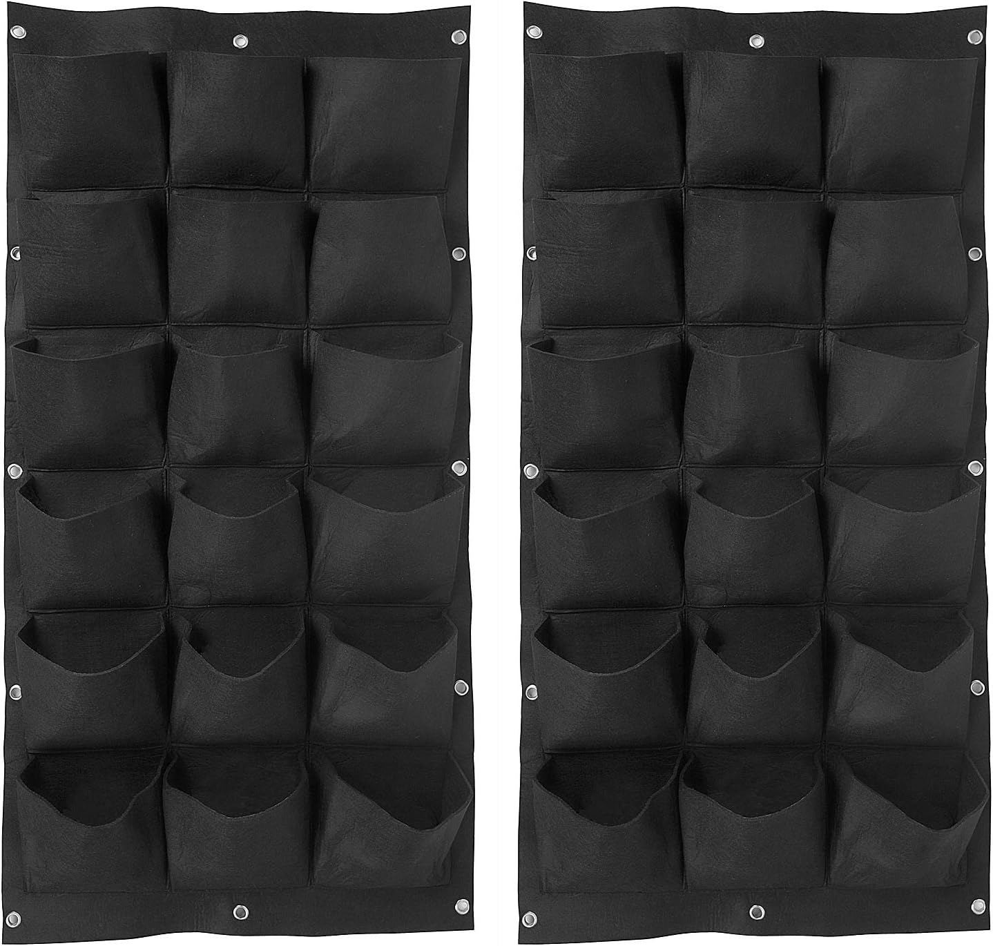 ZOENHOU 2 Pack Total 36 Roomy Pockets Vertical Garden Planter, Wall-Hanging Flower Pot Bags, Felt Wall Mount Balcony Planter Pouch for Herbs, Succulent, Flowers and Vegetables