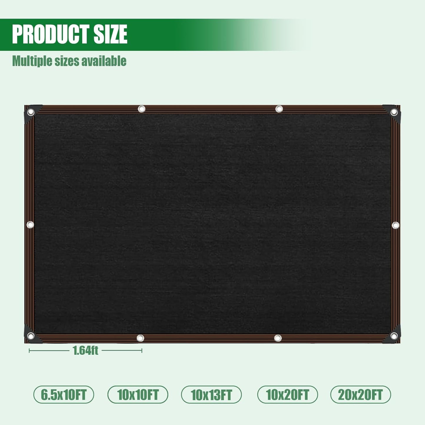 40% Shade Cloth for Garden, 10×13FT Plant Shade Cloth with Grommets Mesh Tarp for Greenhouse, Dog Kennel Cover, Chicken Coop, Patio Plants Outdoor Sun Shade