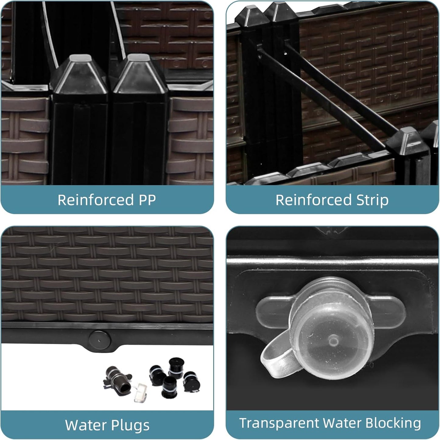 Large Raised Planter Box Outdoor Self Watering 78.7"x15.7"x19.7", Deep Raised Garden Bed - Elevated Garden Box with Drainage Plug, Rectangular Garden Planter Perfect for Patio Balcony Deck