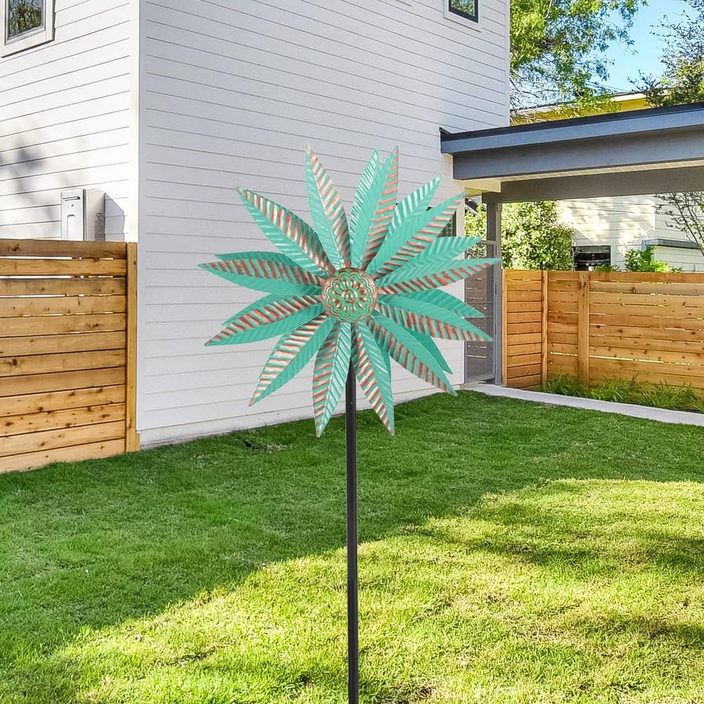 Wind Spinners Outdoor,Garden Windmill for Yard 57.9 Inches Metal Kinetic Wind Spinner for Outdoor Garden Patio Yard Decor