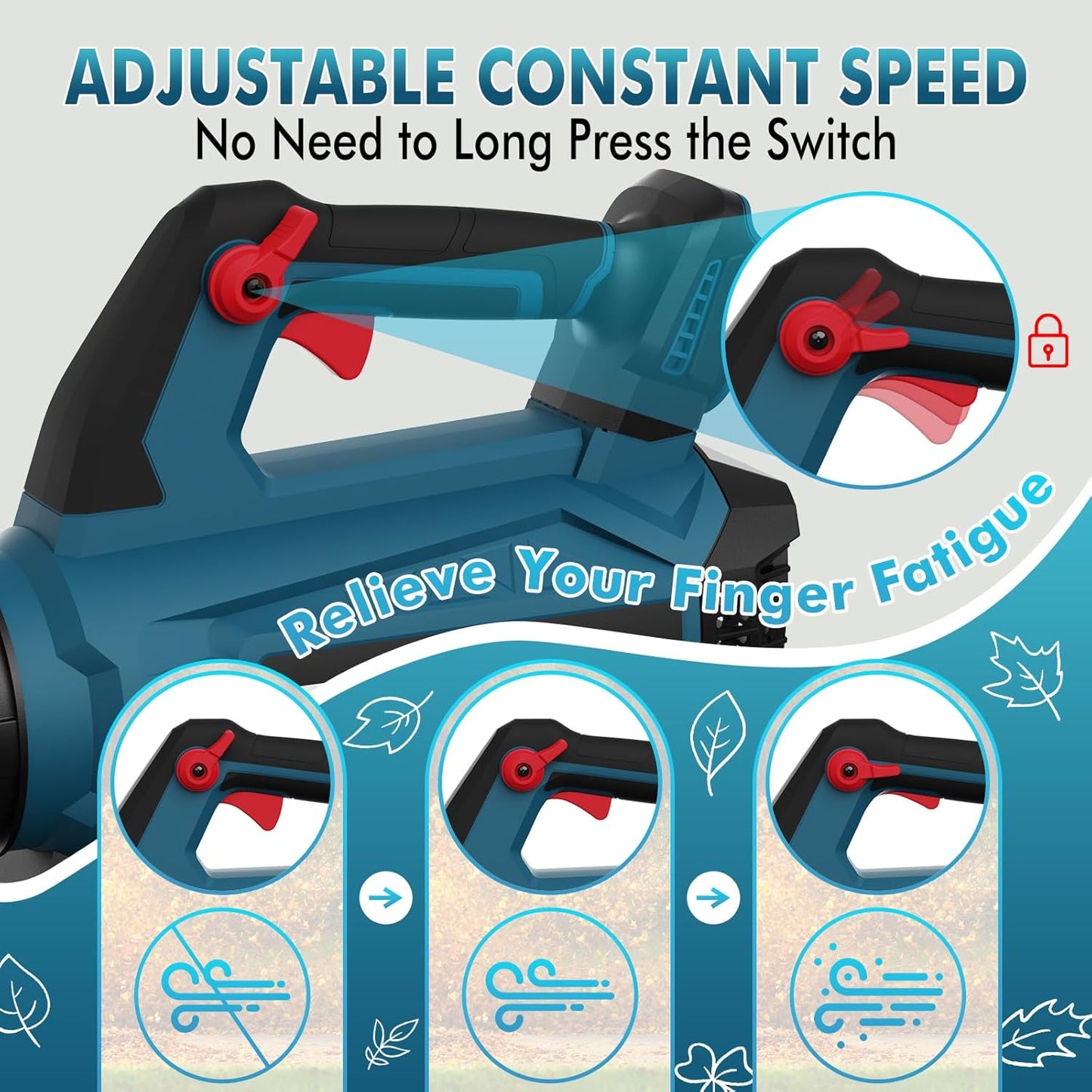 Leaf Blower Cordless (Upgraded) - 630CFM/160MPH, 21V Powerful Electric Cordless Leaf Blower with 2 x 4.0Ah Batteries and Charger, Battery Powered Leaf Blowers for Lawn Care, Patio, Yard, Dust, Snow