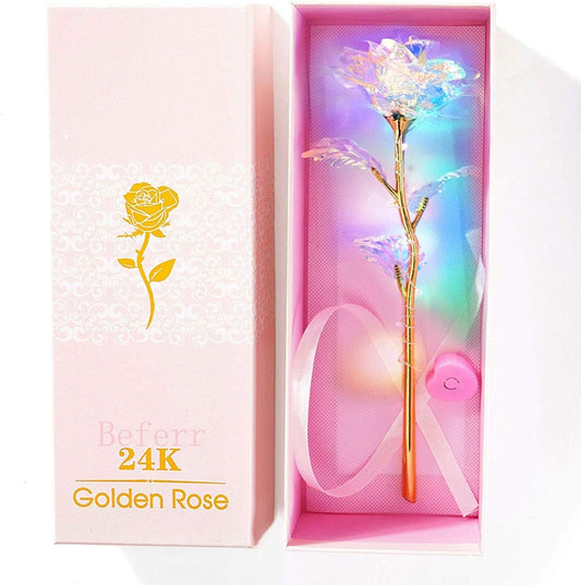 Mothers Day Mom Gifts for Women Birthday Gifts for Women Galaxy Rose Glass Flowers Forever Eternal Roses Artificial LED Flowers Gifts for Grandma Wife Daughter