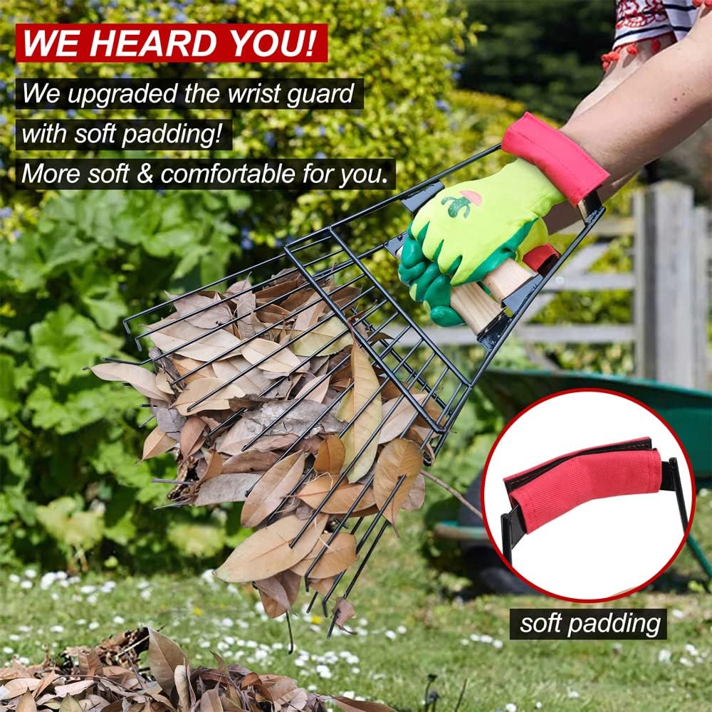 Colwelt Steel Leaf Scoops and Claws, Rugged Leaf Scoop for Lawn and Garden Cleanup, Large Sized Leaf Grabber for Larger Pickup Capabilities(Steel, not Plastic)