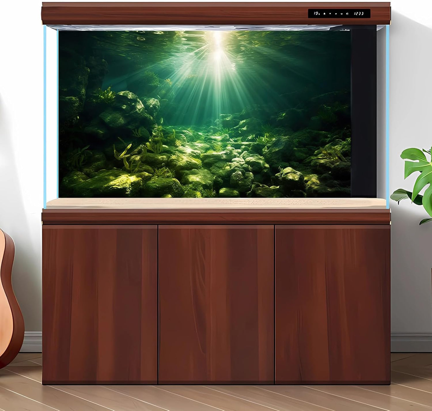 Underwater Sunray Aquarium Background Deep Ocean Rock Cave Fish Tank Background Under The Sea Coral Reef Aquarium Backgrounds Ocean Floor Tropical Fish Terrarium Backgrounds 60x24in
