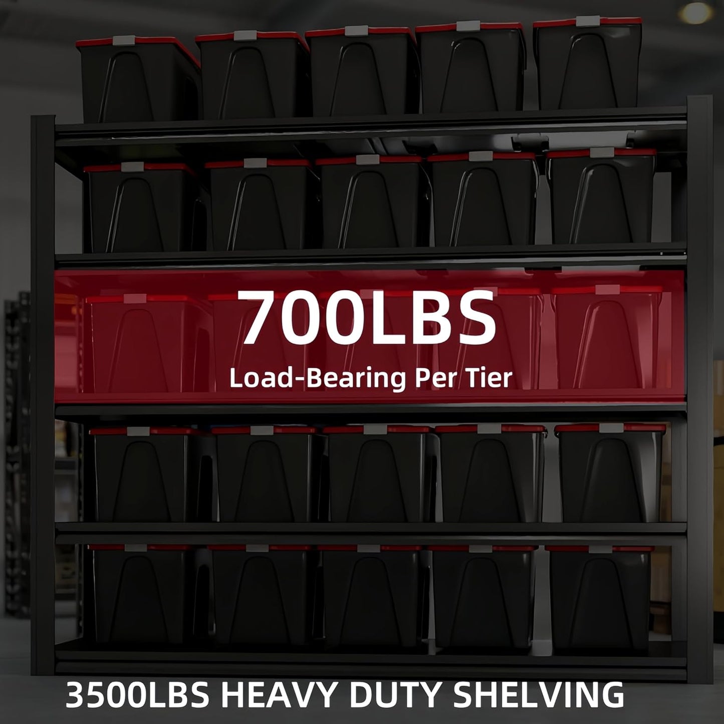 84“H Garage Shelving Heavy Duty Storage Shelves 3500 LBS Adjustable Metal Shelving Uints and Storage for Garage,Warehouse,School,Commercial,Business, 62 "W x 24 "D x 84 "H