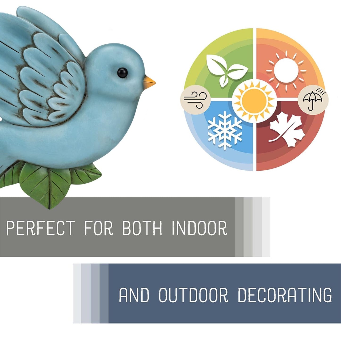 NAT & Jules Animal Character Shaped Dimensional Indoor Outdoor 11 inch Cast Resin Decorative Garden Stepping Stone, Patio, Walkway Sculpture Yard Art, Colorful Bluebird