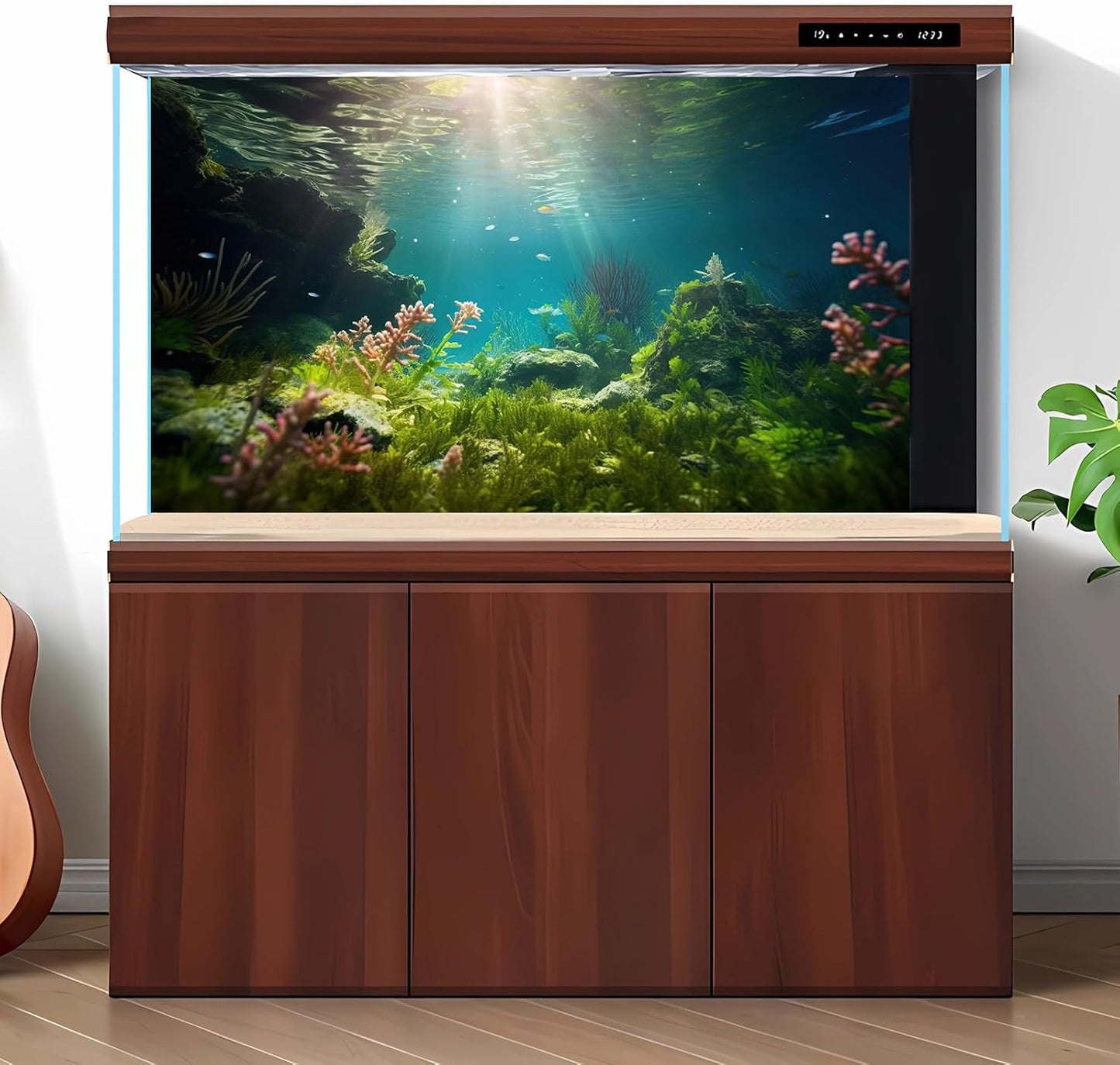 Ocean Floor Fish Tank Background Under The Sea Aquarium Background Underwater Aquatic Plants Sunray Terrarium Backgrounds Deep Sea Rock Tropical Aquarium Fish Tank Backgrounds Decors 60x24in