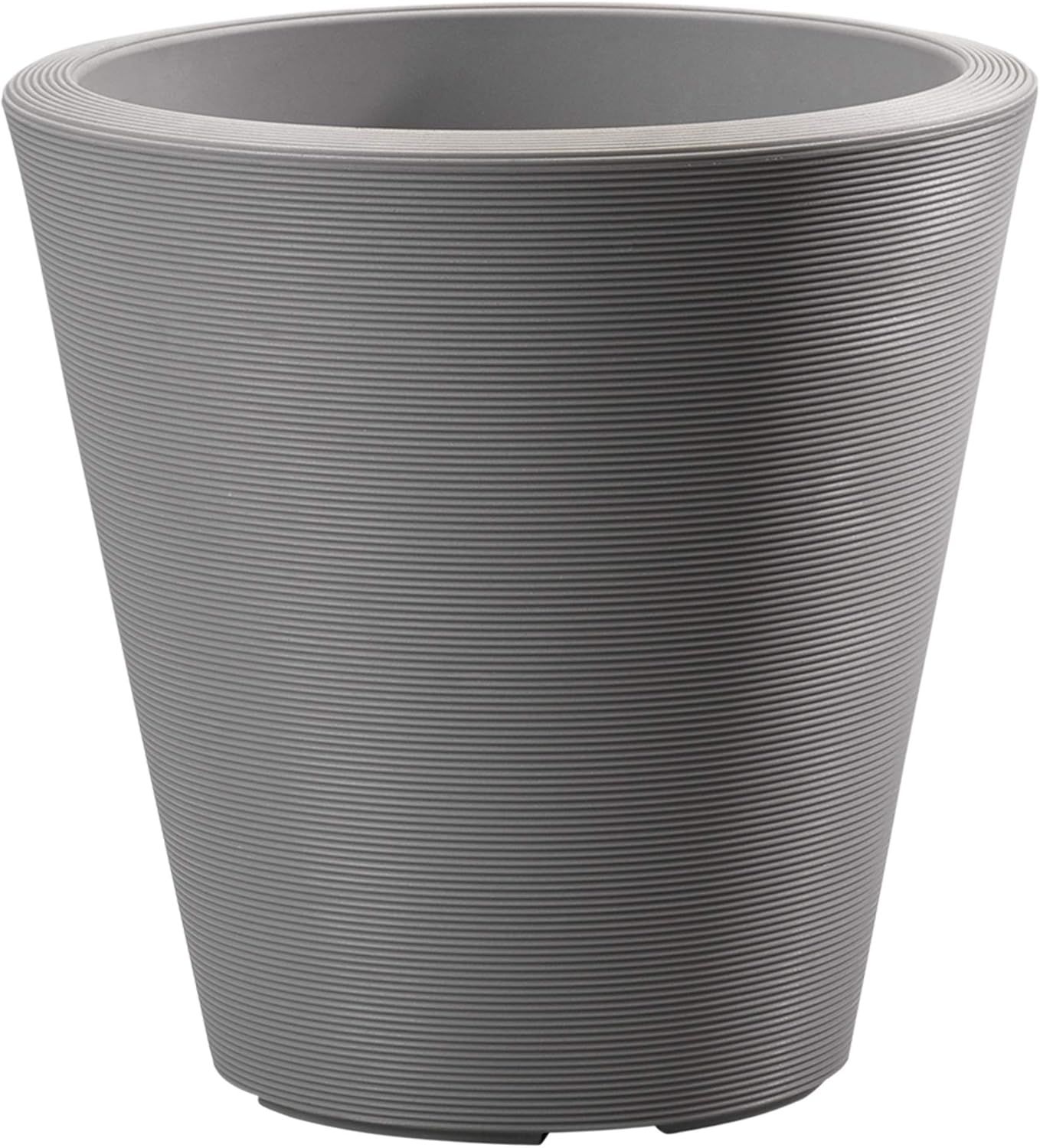 Crescent Garden Madison Planter– Weather-Resistant, Double Walled Indoor/Outdoor Plant Pot with Drain Hole – Durable All-Season Flower Container, 14" W (Slate)