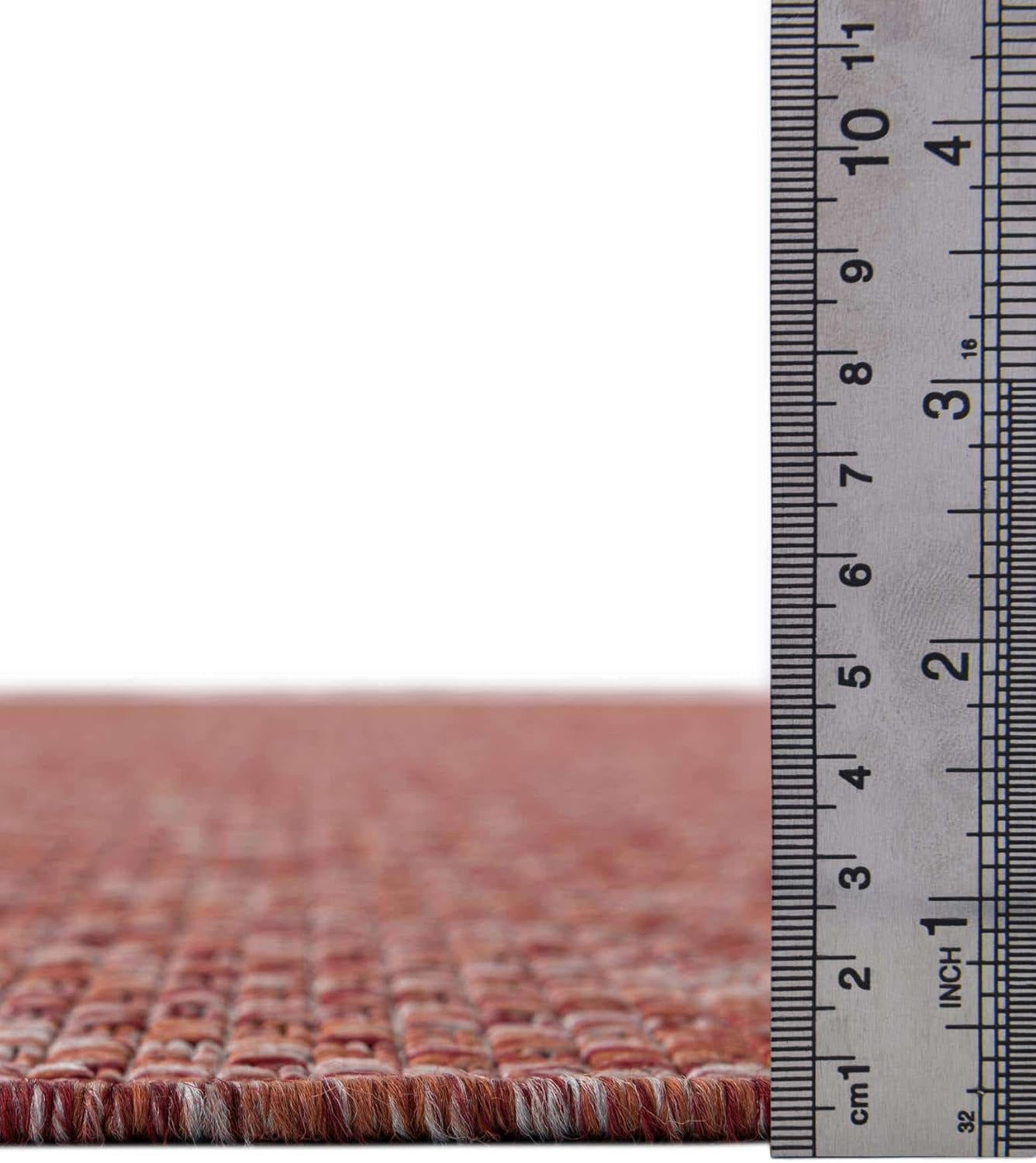 Unique Loom Collection Casual Transitional Solid Heathered Indoor/Outdoor Flatweave Area Rug (13' Round, Rust Red/Beige)