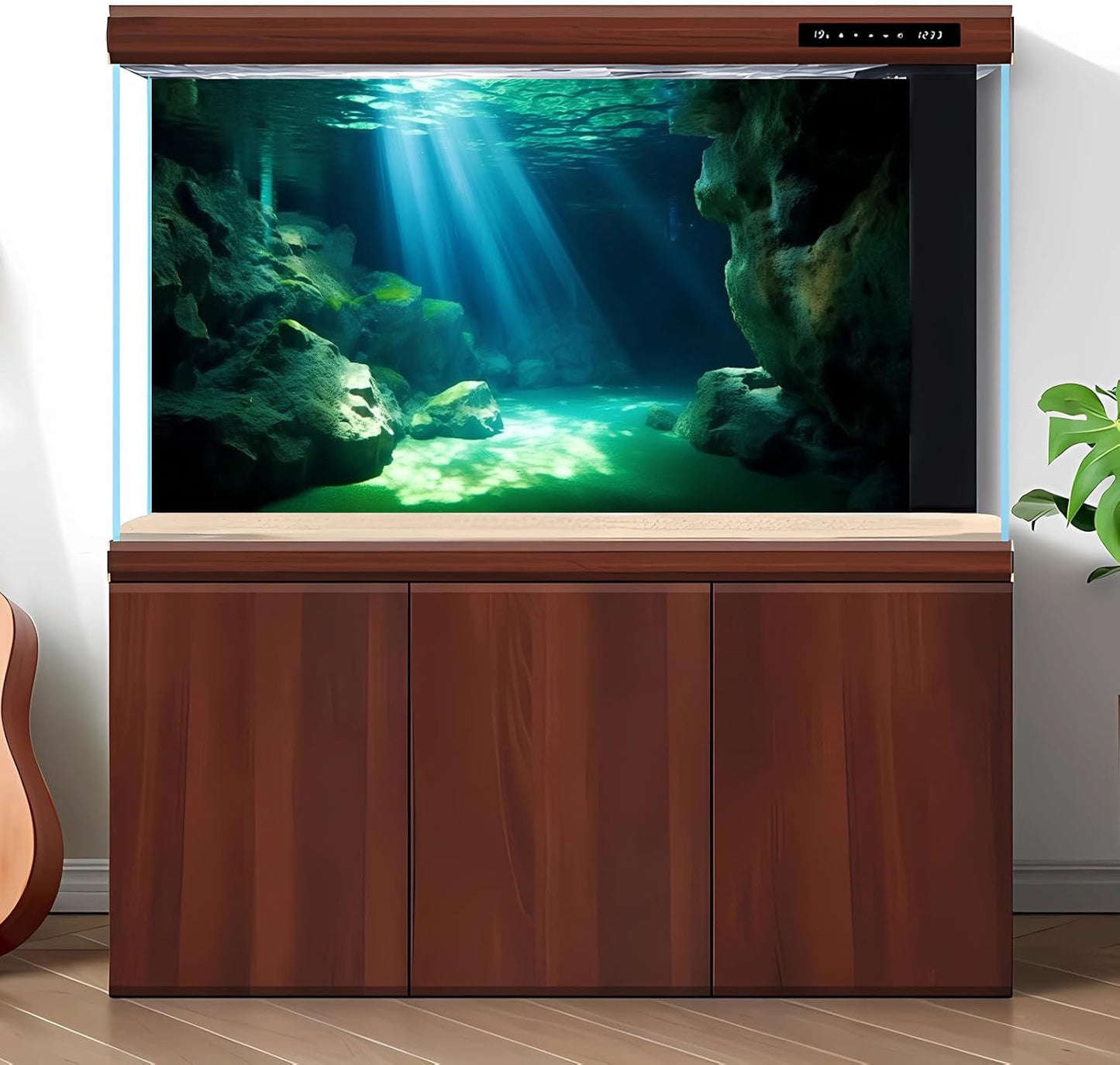 Underwater Fish Tank Background Under The Sea Cave Style Aquarium Background Ocean Floor Cave Sunlight Fish Tank Backdrop Tropical Fish Aquarium Terrarium Backgrounds Decorations 30x12in