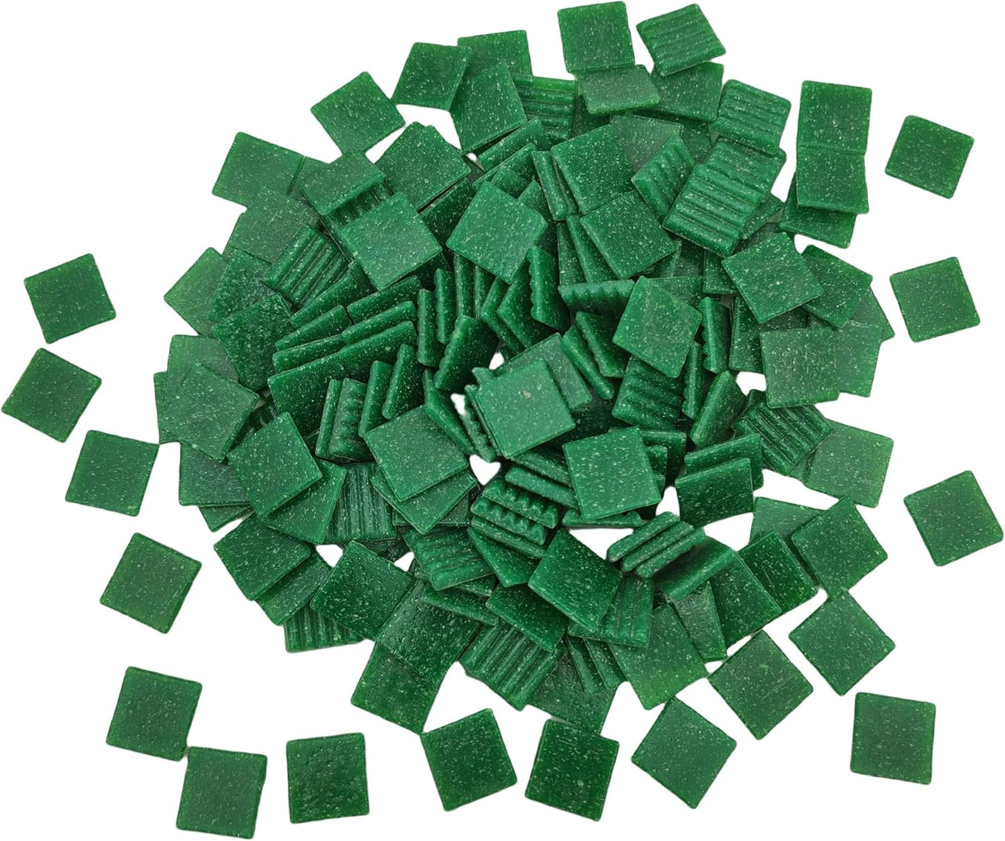 3/4 inch Quartz Glass Mosaic Tiles for Crafts, 1.1 LB, Square Mosaic Pieces for DIY Picture, Home Mosaic Decoration (Green)