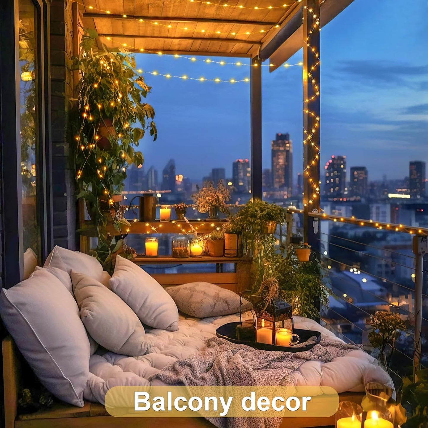 JMEXSUSS 2 Pack Solar String Lights Outdoor Waterproof, Each 33FT 100 LED Warm White Christmas Lights, Waterproof 8 Modes Copper Wire Solar Fairy Light for Outside Patio Tree Yard Garden Decorations