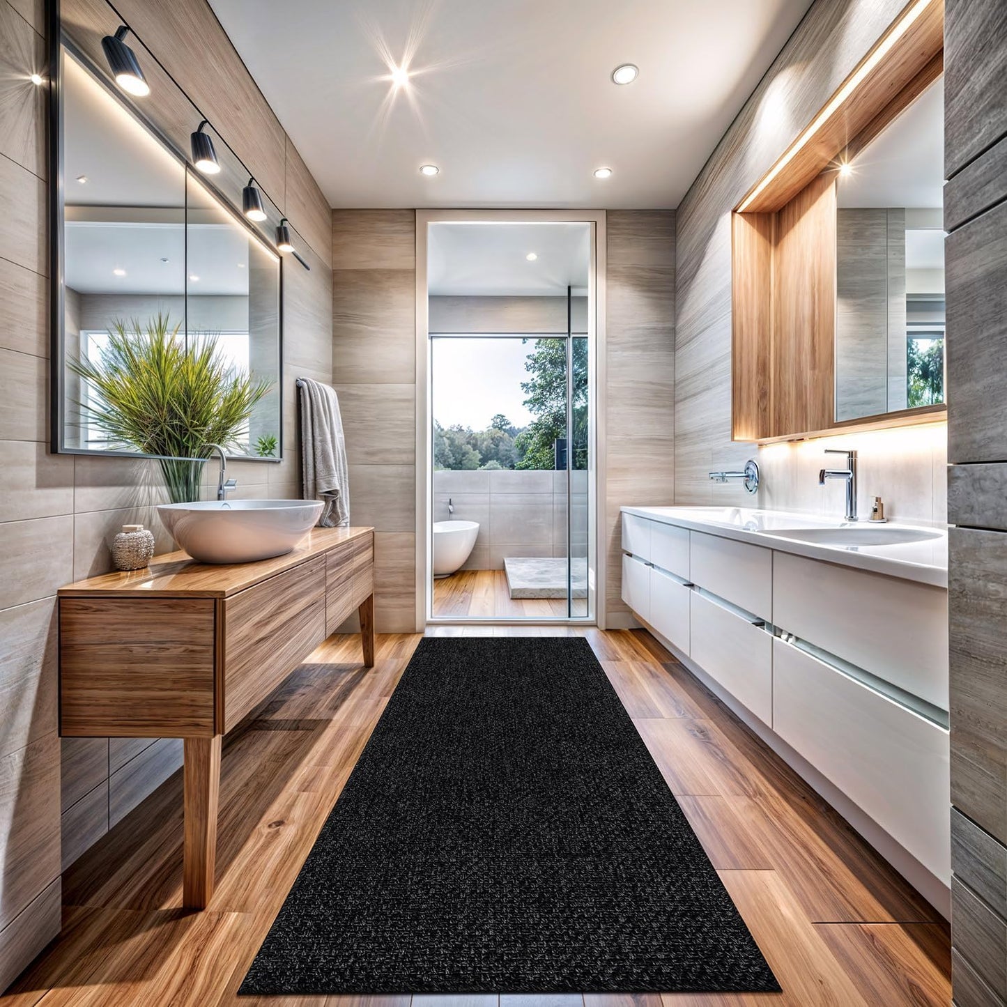 Easy Jute Runner Rug 2x7 Indoor Outdoor Natural Rugs Solid Fiber Rug Woven Area Rug Boho Easy Clean Inside Carpet for Living Room Bedroom Dining Room Hallway or Outdoor Patio Porch (2 X 7 Dark Grey)