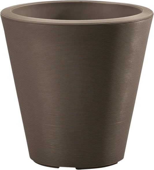 Crescent Garden Madison Planter– Weather-Resistant, Double Walled Indoor/Outdoor Plant Pot with Drain Hole – Large Plastic Plant Pot, 26-Inch (Bark)