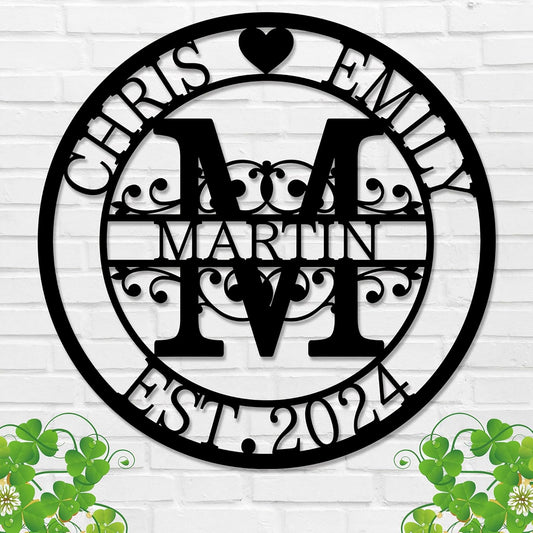 Personalized Metal Name Signs, Split Letter Monogram Wall Decor, Custom Last Name Sign, Family Name Sign for Outdoor, Personalized Wedding Gift, Garden Decor, Metal Wall Art, Housewarming Gift