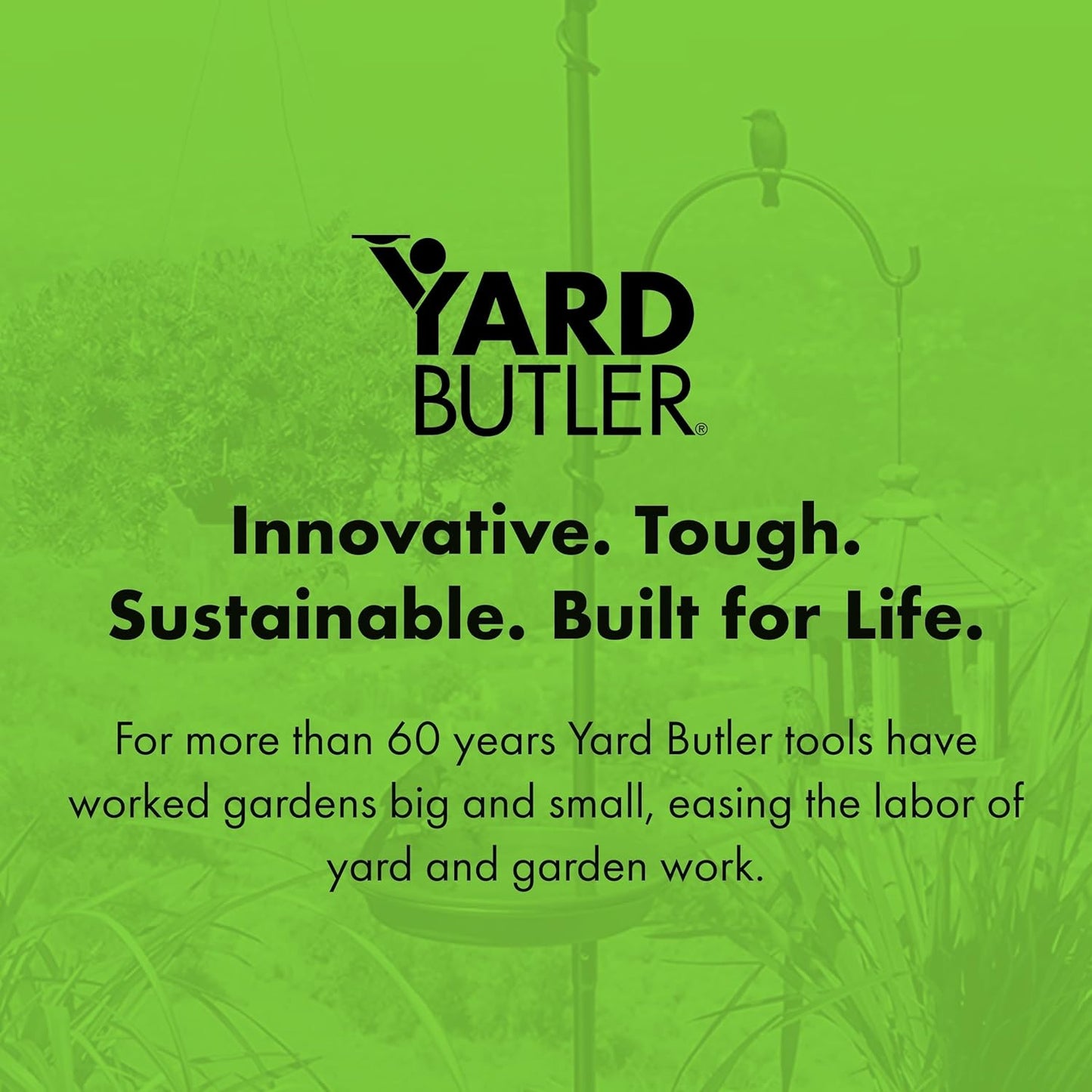 Yard Butler Yard Tree Bird Center - Durable Bird Feeder Holder & Hanging Plant Stand with 3 Hooks & Birdbath Ring - Beautiful Yard Decoration