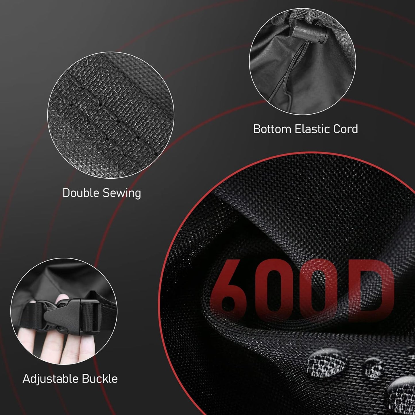 Fire Pit Cover Round 32 Inch - Outdoor Firepit Cover Heavy Duty & Waterproof, 600D Patio Fire Table Cover Gas Fire Pit Accessories Fade & Weather Resistant - 32 x 32 x 16 Inch