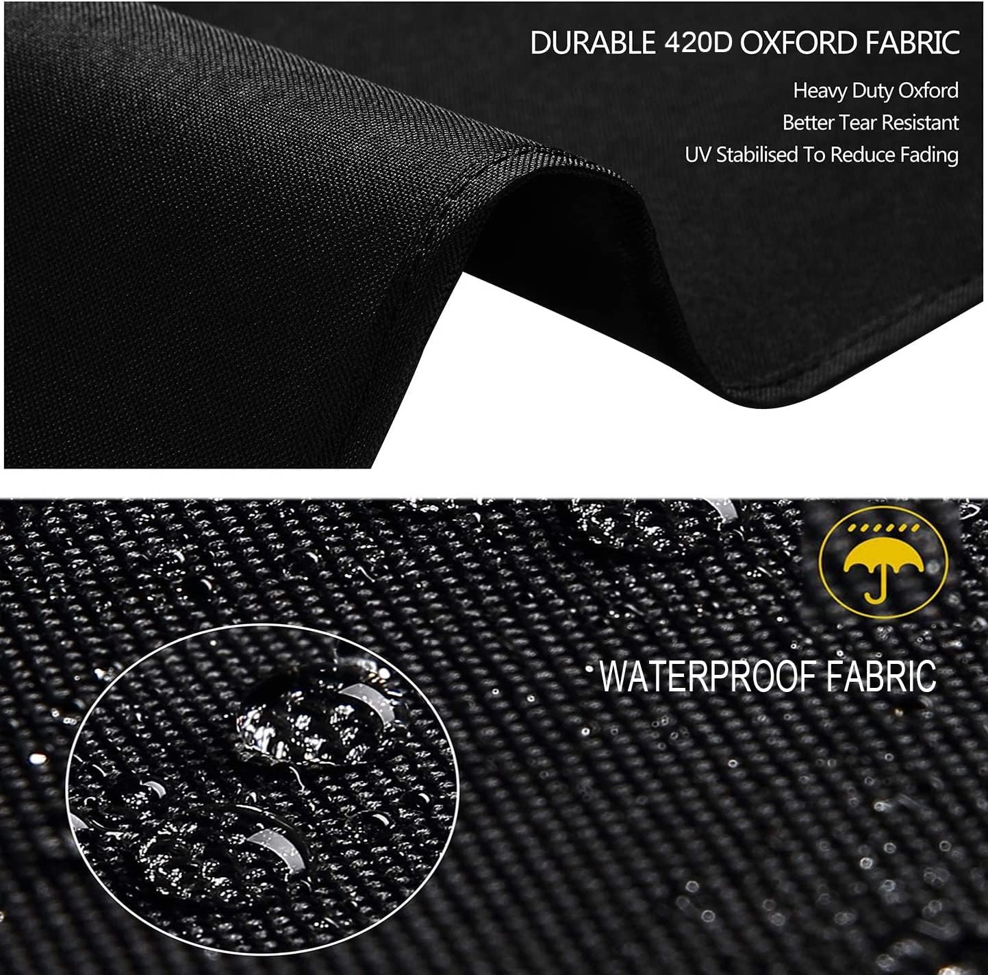 SIRUITON Patio Heater Covers with Zipper and Air Vent,Waterproof Outdoor Heater Cover, Dustproof,Wind-Resistant,UV-Resistant,Snow-Resistant,（87" Height x 33" Dome x 19" Base, 420D Black）