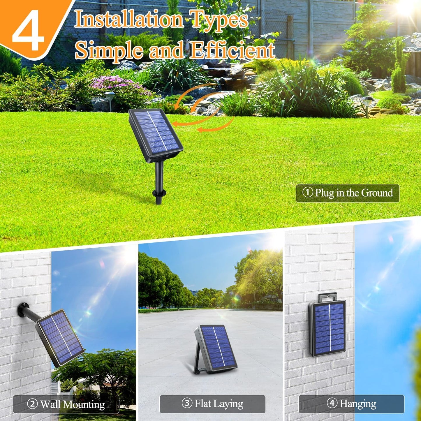 2 Pack Solar String Lights Total 240LED 80FT, IP67 Waterproof Solar Lights for Outside with 8 Modes, Upgraded Solar Panel Fairy Lights for Garden Party Wedding Decorations (Multicolor) …