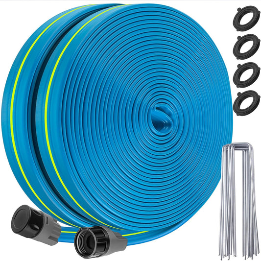 Sprinkler Hose 50FT, Heavy Duty Watering Hoses, Efficient Irrigation Tubing for Garden Lawn Sprinklers System with 20 Pack Staples