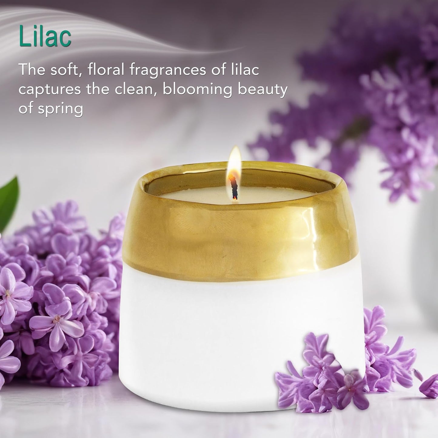 The Growing Candle, Lilac Scented Aromatherapy Candles, 10oz Pot, 100% Soy, Clara