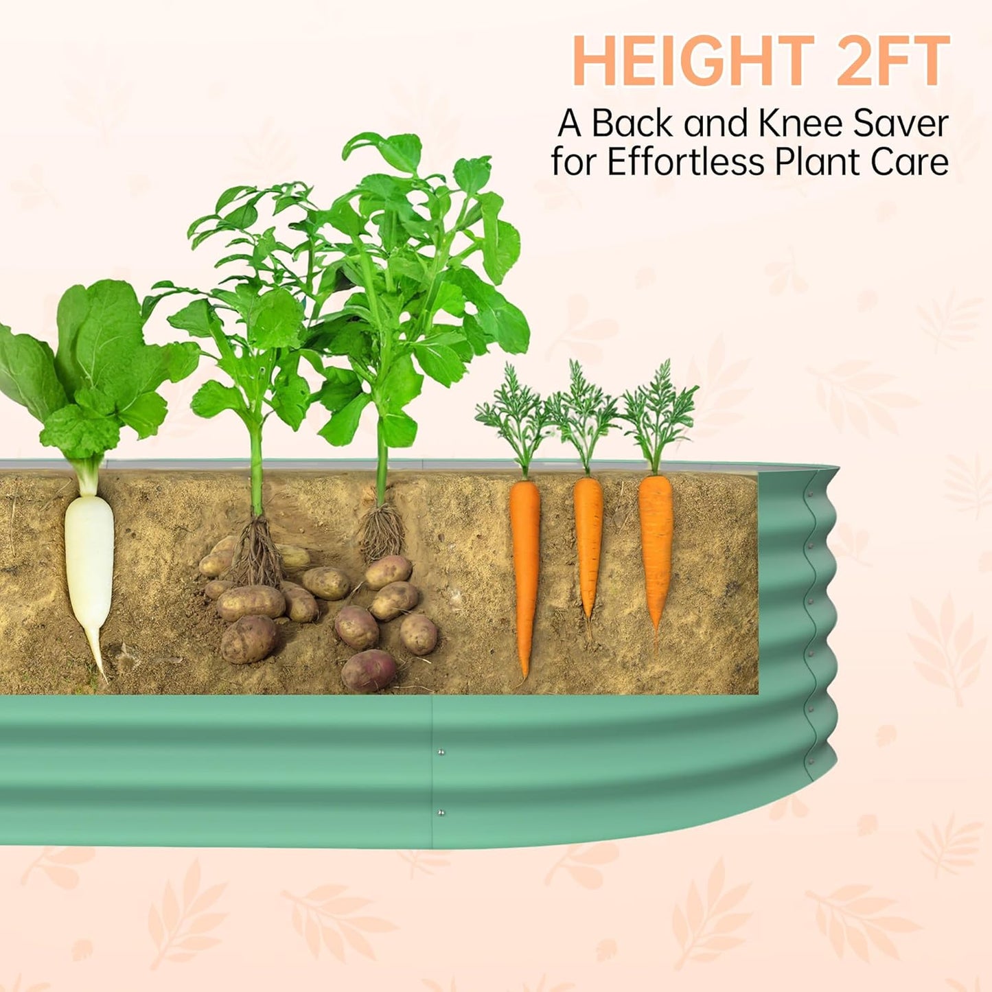 8x4x2ft Galvanized Raised Garden Bed Outdoor, 24" Tall Metal Planter Box for Flowers Herbs Vegetables, Rust-Resistant Raised Garden Beds for Gardening, Easy Assembly Outdoor Garden Box & Planters