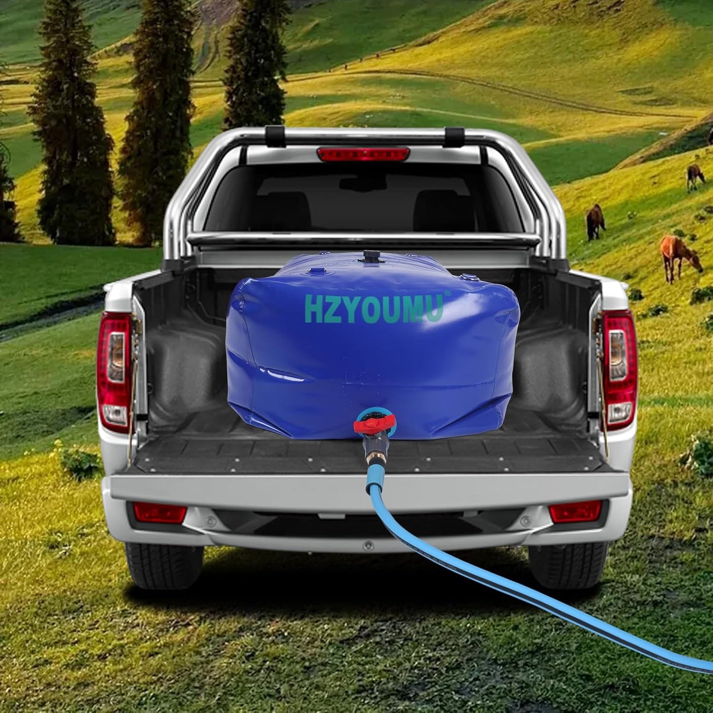 Water Tank 400L/100G Water Bladder Storage Container Foldable Portable Large Capacity Soft Bag Suitable for Outdoor Easy to Carry Out