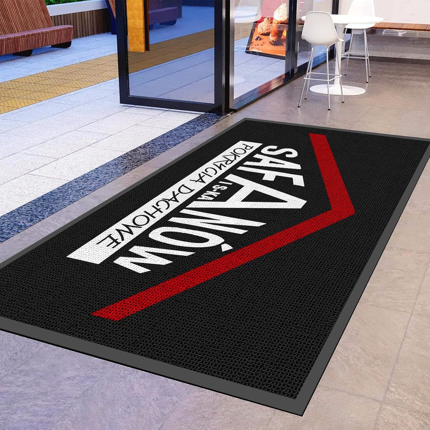 Custom Personalized Commercial Area Rug with Any Logo Text Floor Entryway Door Mat Welcome Carpet for Business Home Indoor/Outdoor Non Slip Washable Durable