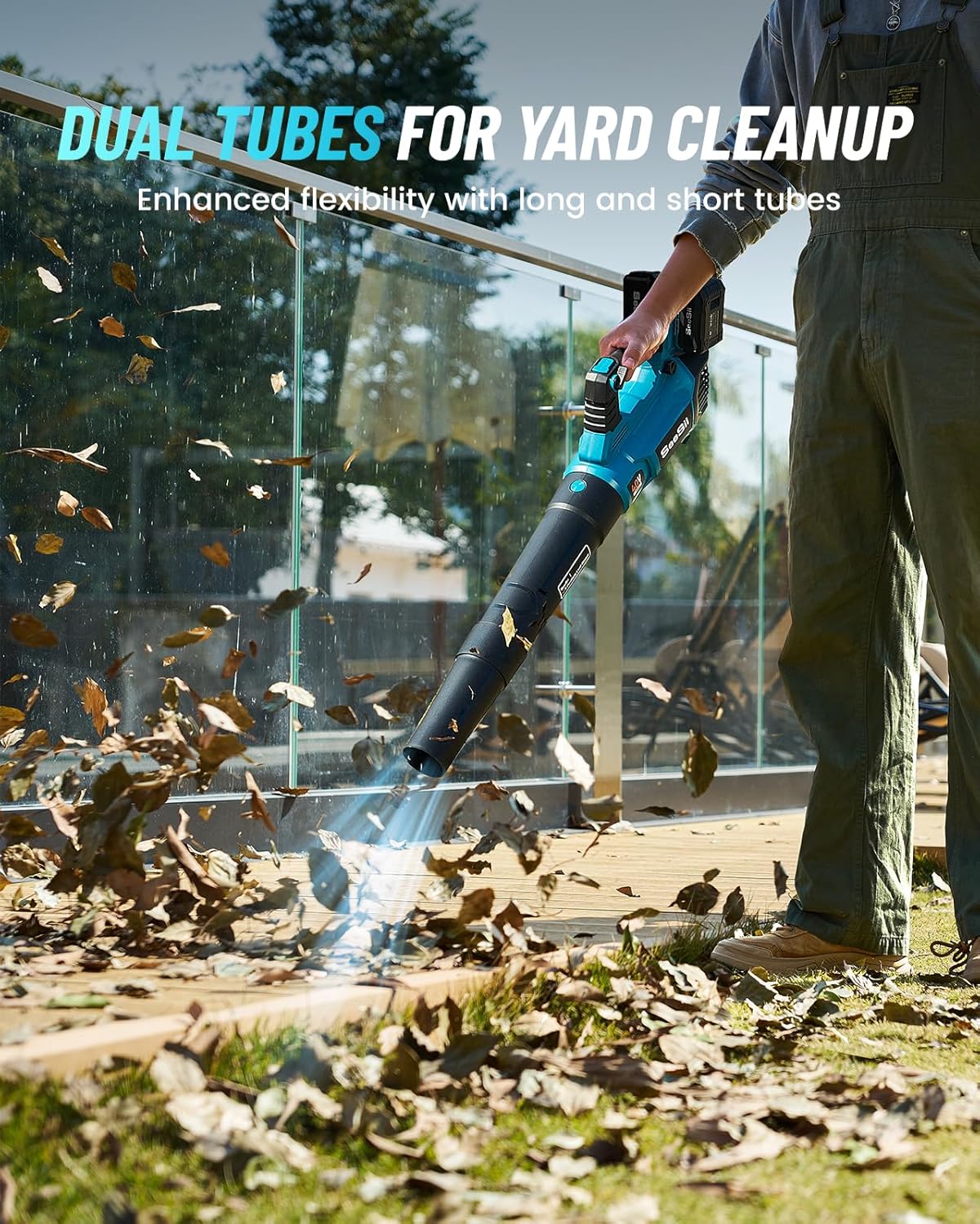 SEESII 40V Leaf Blower Cordless with 2 x 5200mAh Batteries and 2 Fast Chargers, 680CFM 210MPH Electric Leaf Blower with Variable Speed Control, Handheld Battery Blower for Lawn Care, Dust and Debris