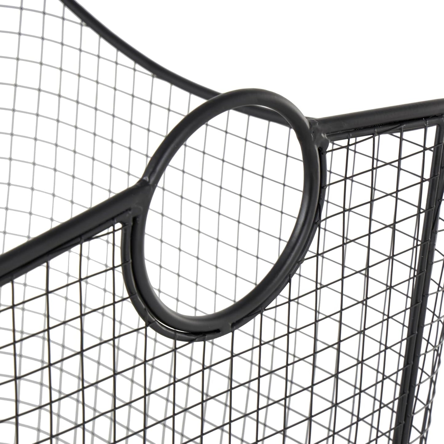 Deco 79 Metal Decorative and Functional Storage Basket Deep Basket Organizer with Round Handles, Basket for Storage 20" x 18" x 20", Black