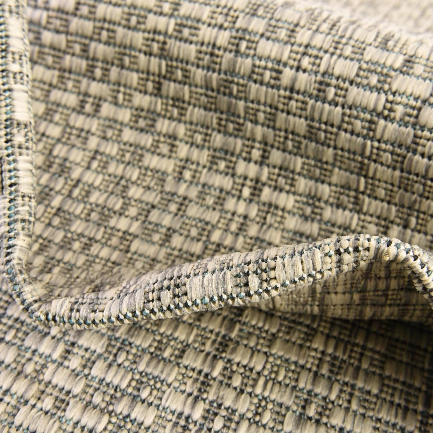 Unique Loom Collection Casual Transitional Solid Heathered Indoor/Outdoor Flatweave Area Rug (3' 3" x 5' 3" Rectangle, Light Gray/Ivory)