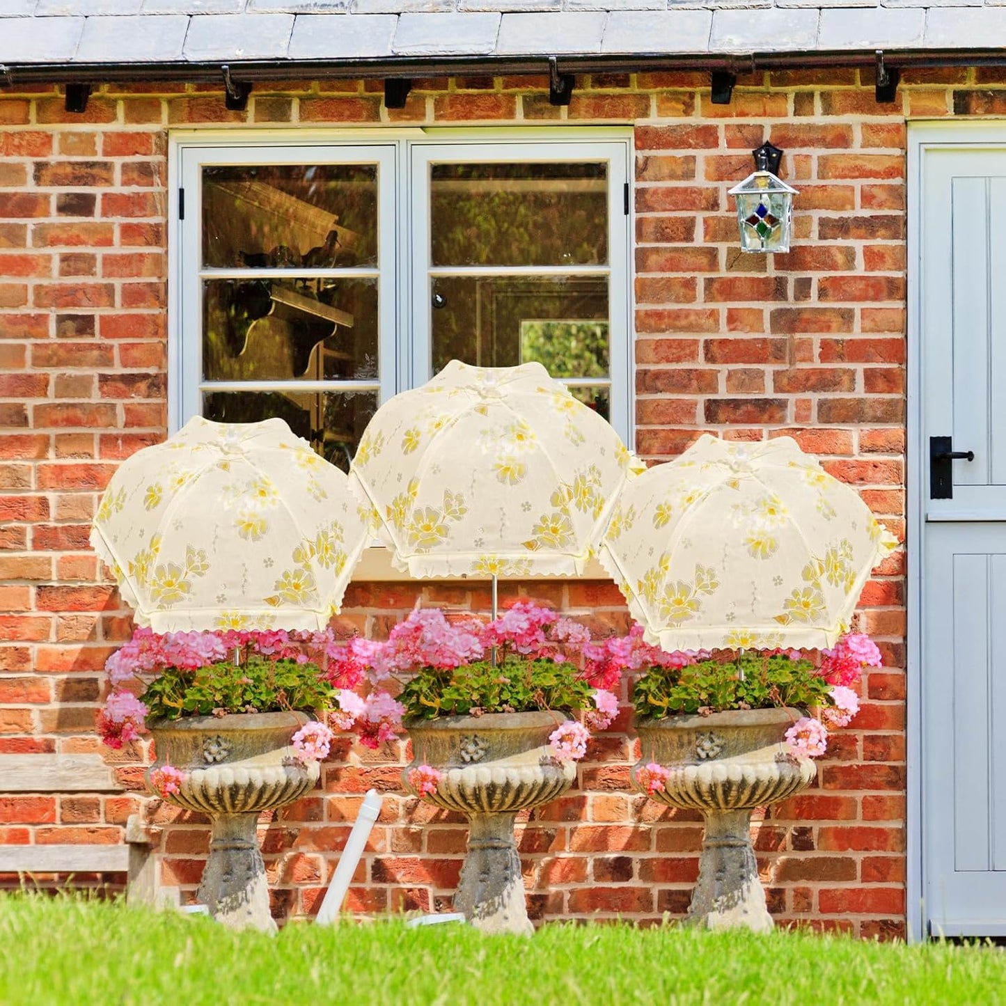 TIMSO Adjustable 3 Pack Plant Shade Umbrella for Outdoor Garden - Sun Protection Cloth & Umbrella for Plants, Potted Plants, and Garden Beds