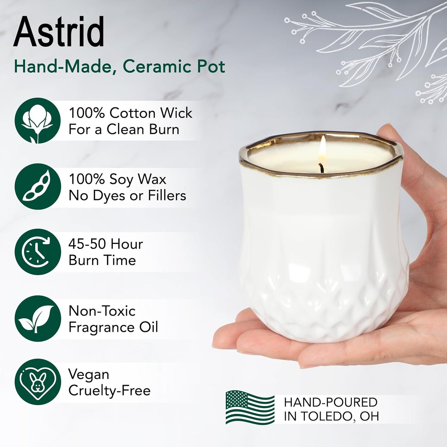 The Growing Candle, Lilac Scented Aromatherapy Candles, 9oz Pot, 100% Soy, Astrid