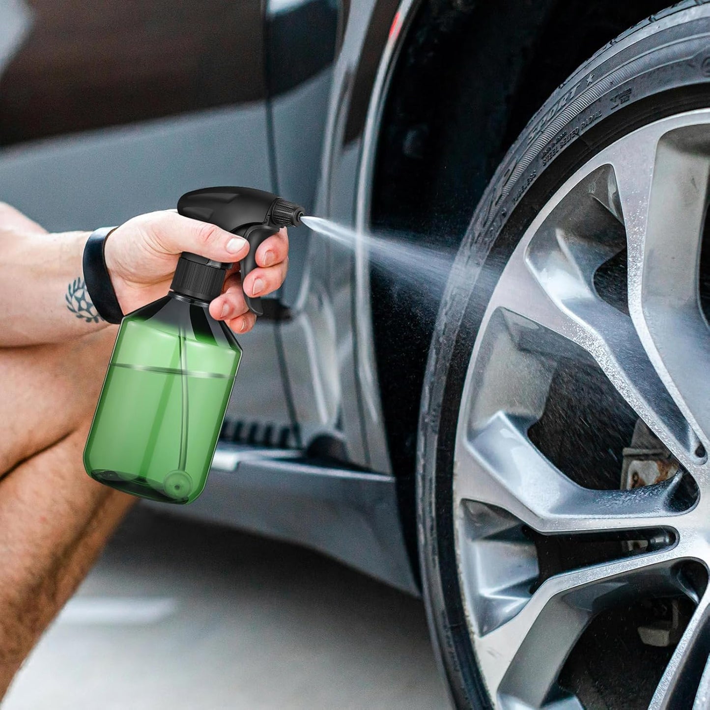 Baderke 2 PCS 360° Spray Bottle, 16 oz Upside Down Spray Bottles, Plastic Spray Bottles is Nice for Plants, Cleaning Solutions, Durable Nozzle w/Fine Mist and Stream Setting(Green)