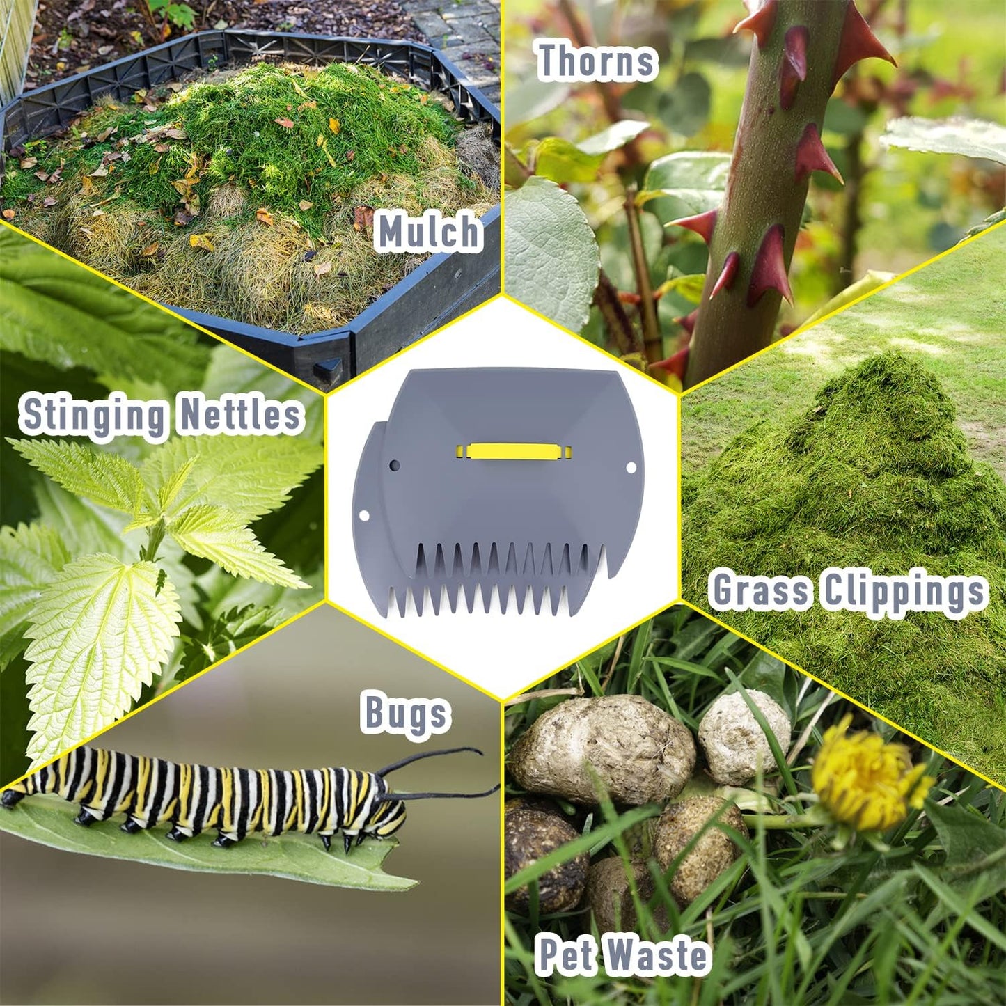 JARDINEER 2 Pair Leaf Grabbers Lightweight for Lawn Yard, Garden Leaf Collector Plastic, Hand Leaf Picker Upper with Handles for Picking Up Leaves, Twigs or Debris