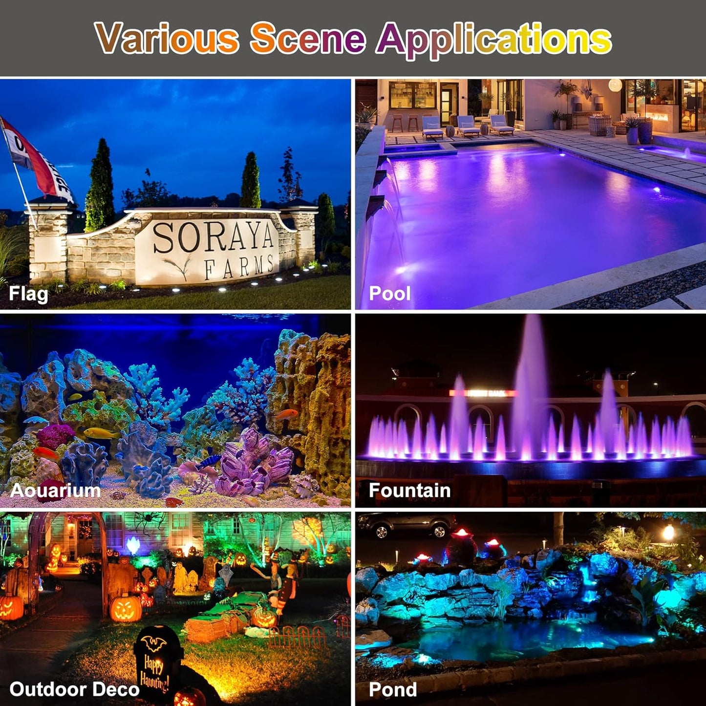 RGB Pond Lights with Timer, Super Bright LED Underwater Submersible Colorful Landscape Spotlights, Remote Control IP68 Waterproof Fountain Lights for Fish Aquarium Tank Garden Yard (Set of 5)