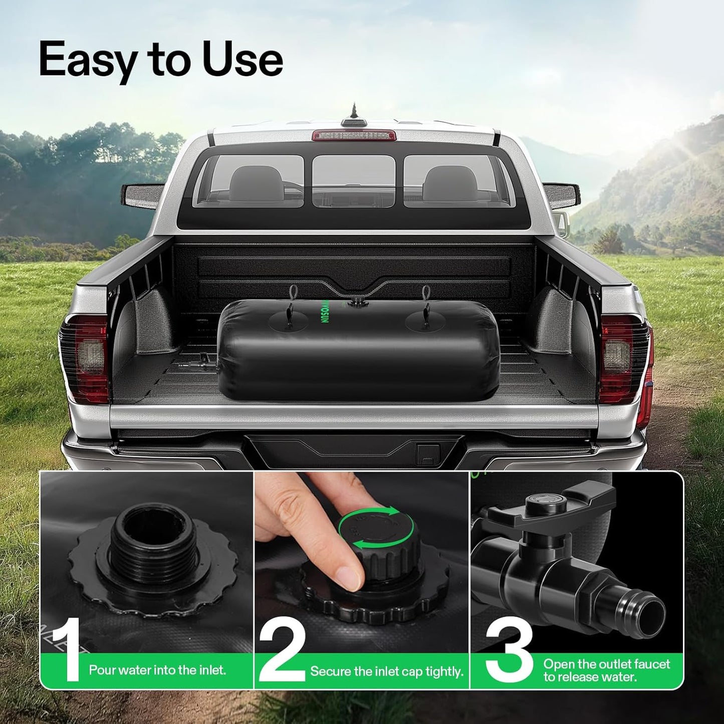 VIVOSUN 240 L/64 Gal Water Bladder, Foldable and Portable Water Storage Bag for RV, Camping, Garden Watering, Agricultural Irrigation, Drought Resistance, Firefighting