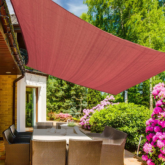 KANAGAWA 10'X20' Rust Red Custom Size Sun Shade Sail Rectangle UV Block Canopy Cover for Patio Backyard Lawn Garden Outdoor (Customized Available)