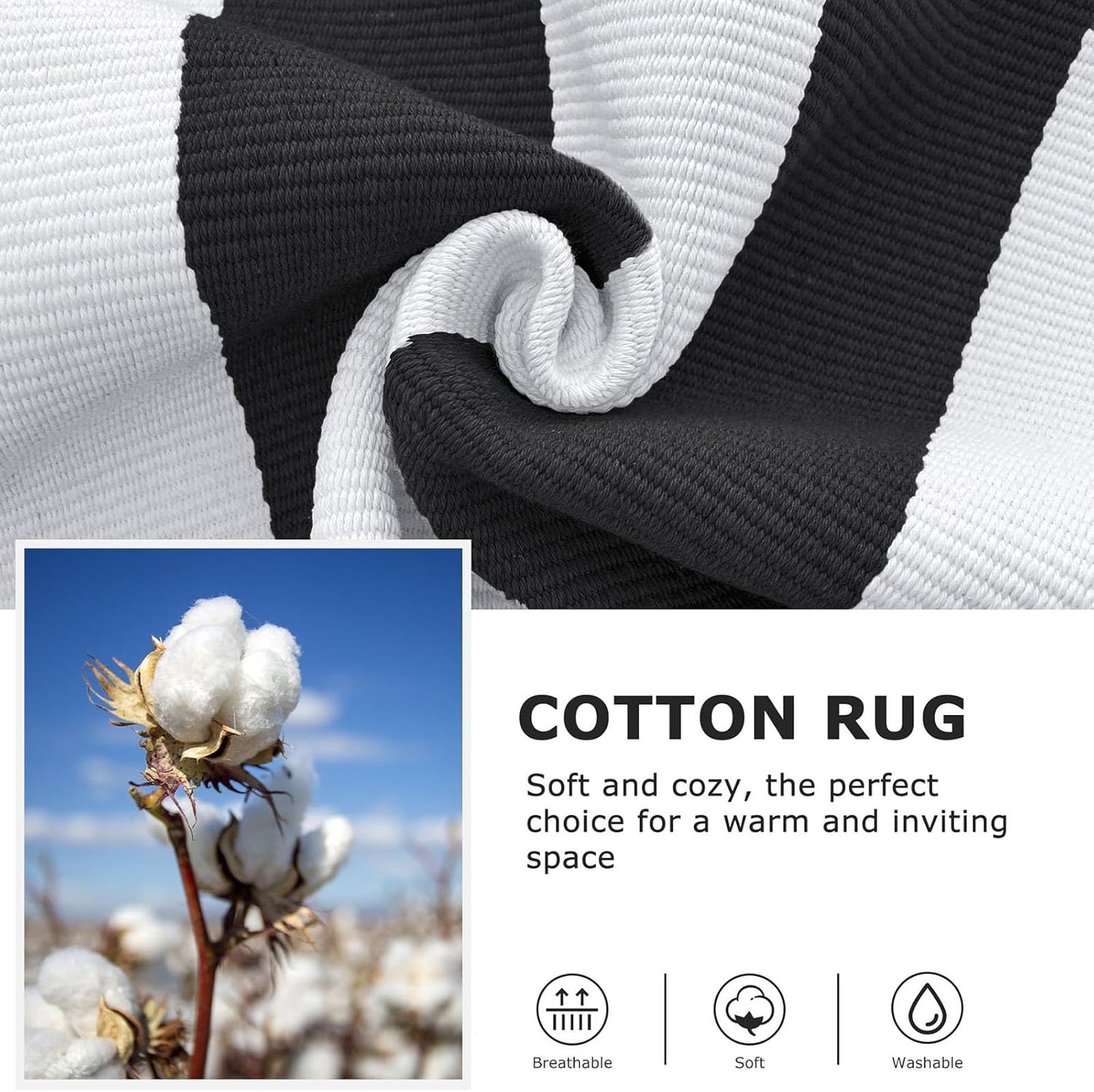 IOHOUZE Black White Striped Rug -27.5" X 43" Front Door Mats Outdoor,Washable Rug for Front Porch Decor,Spring Summer Welcome Mats Outdoor Indoor, Doormat for Farmhouse/Entryway/Home Entrance