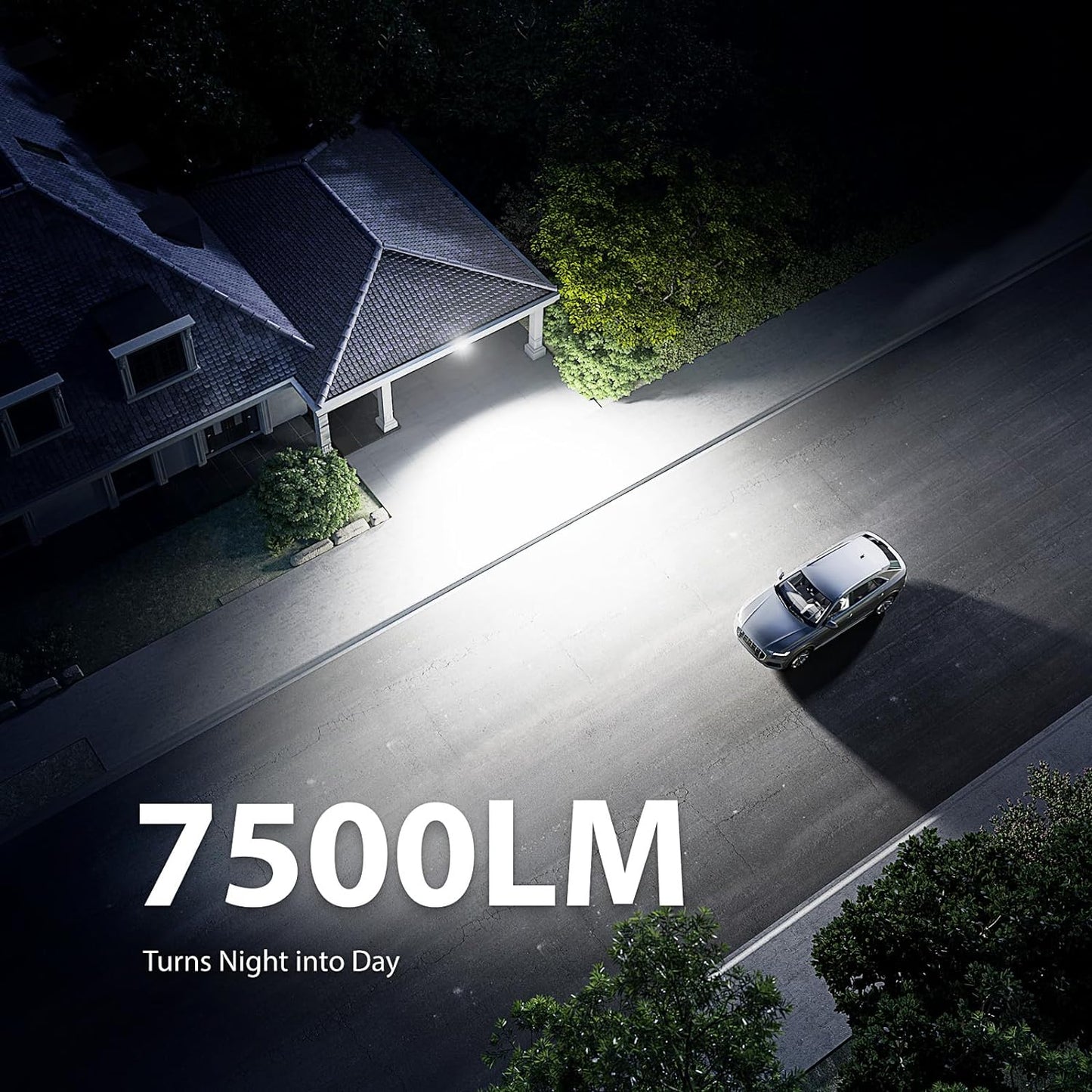 Onforu 75W LED Motion Sensor Outdoor Lights, Dusk to Dawn Flood Light Outdoor Motion Sensor, Hardwired Security Lights Floodlights Outside 7500LM 6500K Daylight IP65 Waterproof (White)