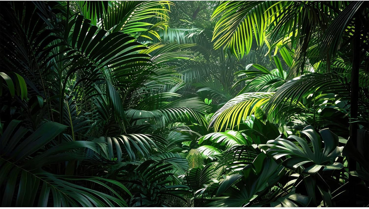 Aquarium Background Enchanting Beauty of Jungle Terrarium Backdrop Nature Jungle Green Leaf Palms Fish Tank Background Reptile Habitat Backdrop Wallpaper Poster Decor Vinyl 48x18in