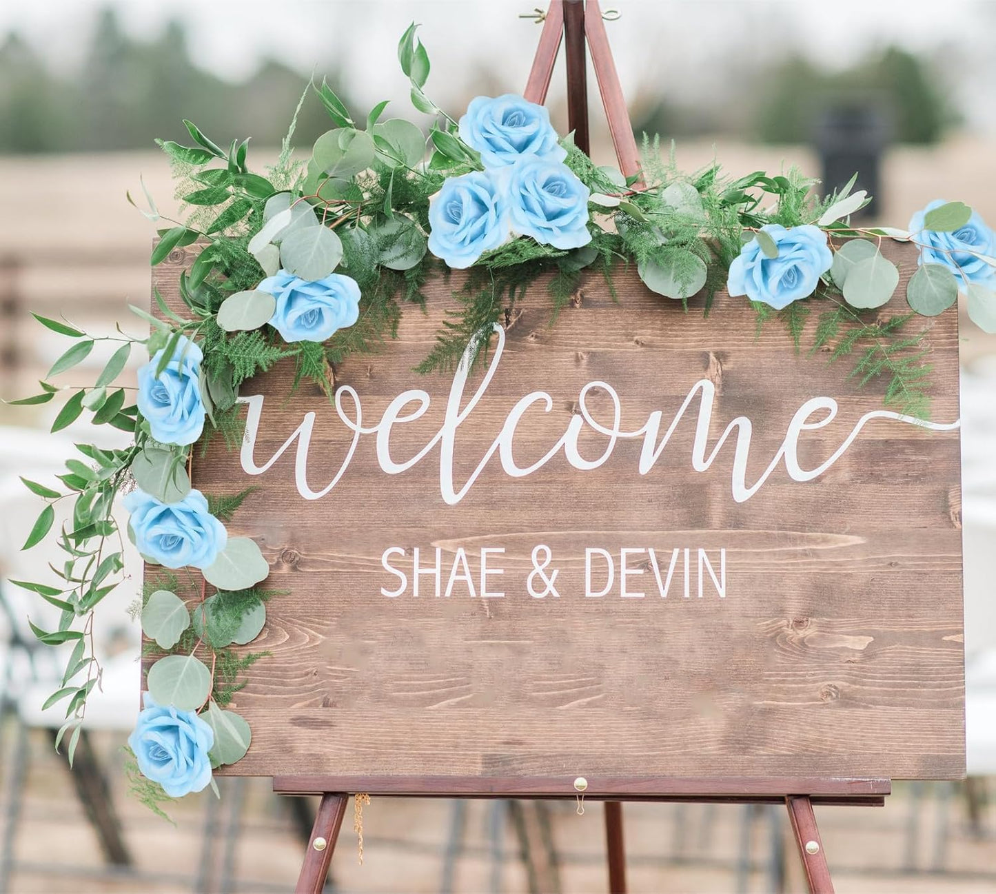 25PCS Artificial Rose Flower Heads Light Blue Rose Flower with Stem Velvet Rose Flowers Heads Bulk for DIY Wedding Home Party Baby Shower Decor(Light Blue)