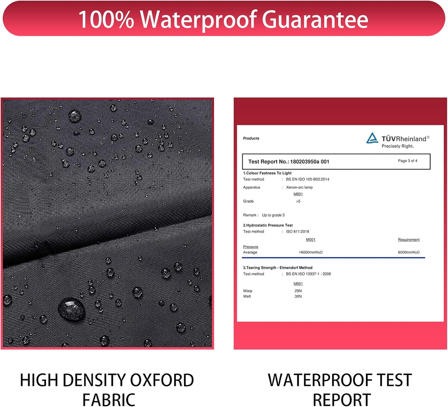 WLEAFJ Fire Pit Cover Square, Fits for 28-32 Inch Gas Fire Table, Heavy Duty Oxford Fabric Outdoor Fireplace Cover, Waterproof Rectangle Firepit Cover, 32 x 32 x 24 Inch, Black