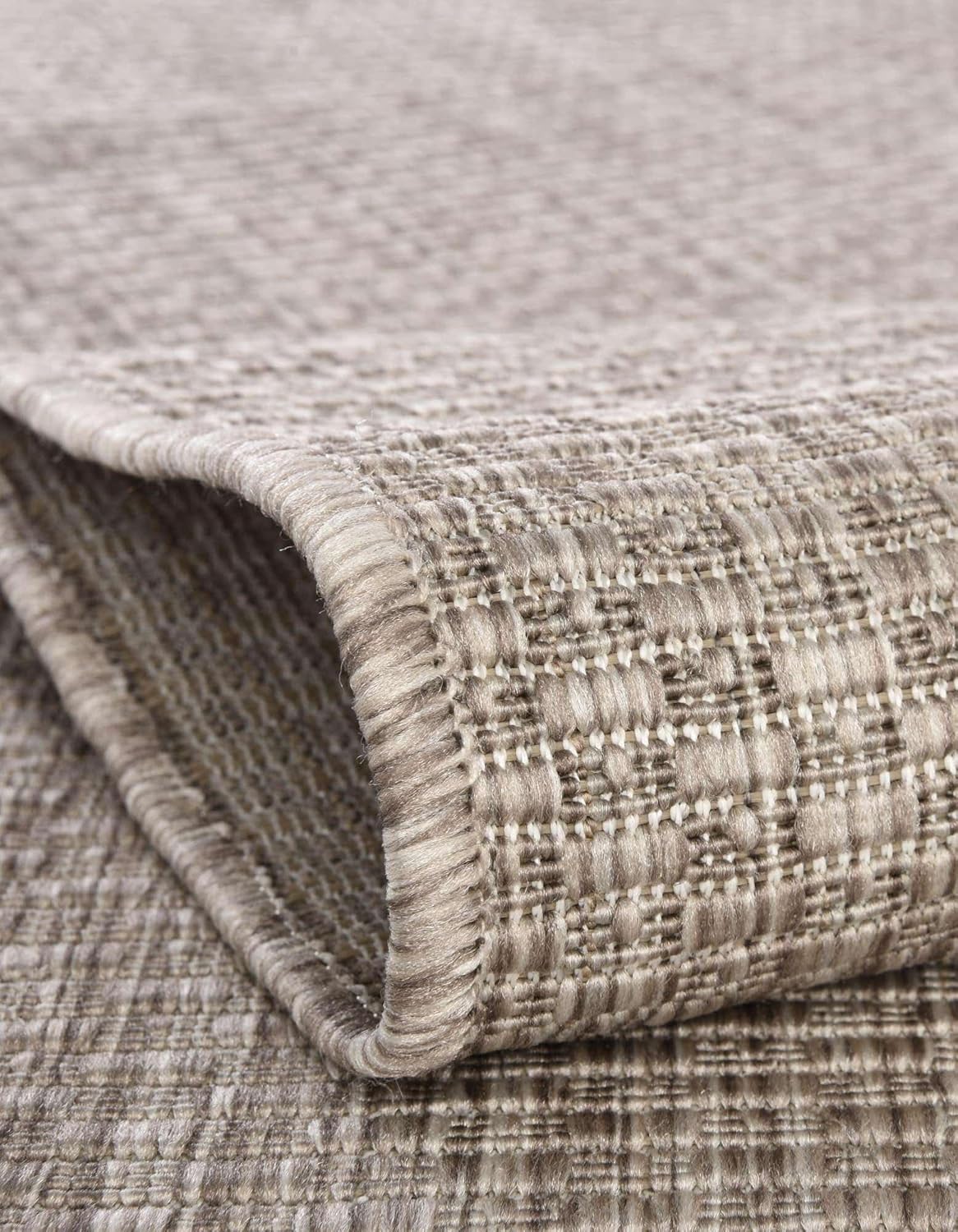 Unique Loom Outdoor Solid Collection Area Rug (7' 10" Square Beige/Ivory)