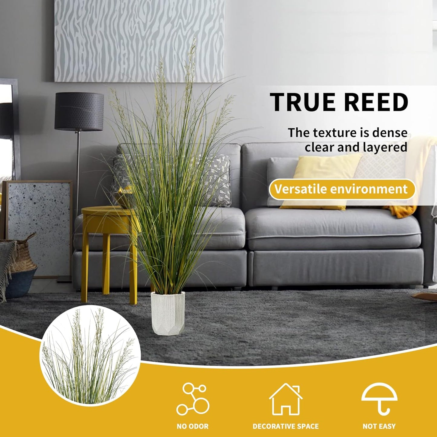 Artificial Plant 5ft Tall Artificial Grass Plant,Faux Plants Indoor Home Decorative Artificial Plants & Flowers in Pot Fake Plant, House Plant Indoor