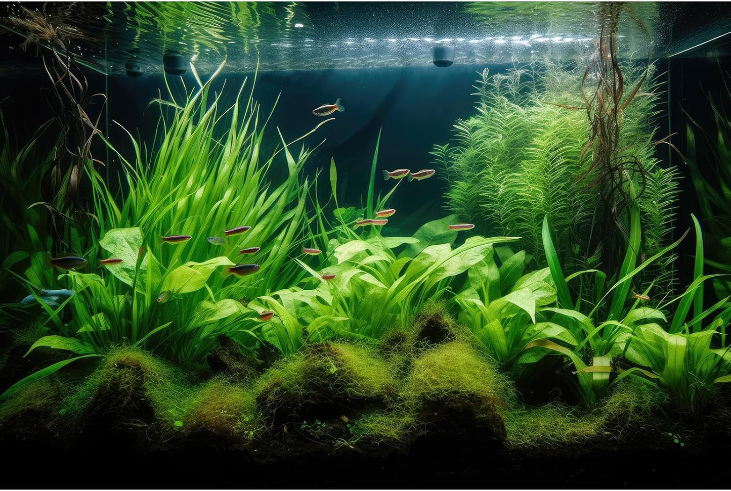 Aquarium Background Diverse Aquatic Plants Seagrasses Terrarium Background Redwood Root Lush Green Underwater Plants Tropical Style Fish Tank Background Under The Sea Aquarium Backdrop Vinyl 24x12in